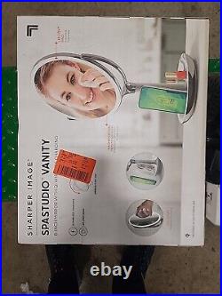 Sharper Image Vanity LED 8 In Mirror with Wireless Charging 5x 10x New In Box