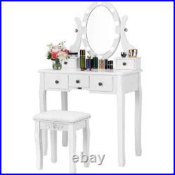 Vanity Makeup Dressing Table Vanity Set With Mirror 10 Led Lights Bedroom