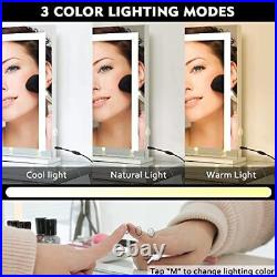 Vanity Makeup Mirror with Lights, Lighted Mirror with Dimmable 3 Modes LED