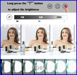 Vanity Mirror Makeup Mirror with Lights, 10X Magnification, Large Hollywood Lighte