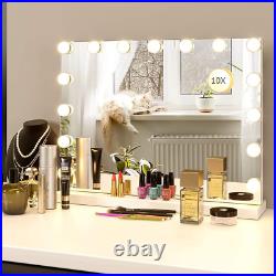 Vanity Mirror Makeup Mirror with Lights, 10X Magnification, Large Hollywood Lighte