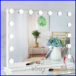 Vanity Mirror Makeup Mirror with Lights, Hollywood Vanity W22.8xH17.5in. White