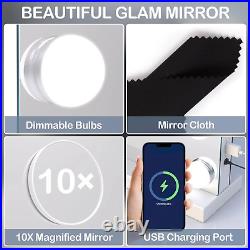 Vanity Mirror with Lights, 15 Dimmable LED Bulbs Large Hollyhood Makeup Mirror