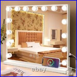 Vanity Mirror with Lights 22.8x 18.1 Makeup Mirror with Lights and 15 B-usb