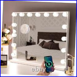 Vanity Mirror with Lights, 22''x18'' Hollywood Mirror, Makeup Mirror A-white