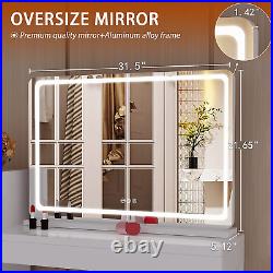 Vanity Mirror with Lights, 32? X 22? LED Makeup Mirror, Lighted Makeup Mirror Wi