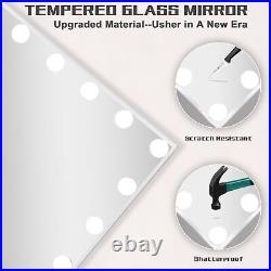 Vanity Mirror with Lights, Hollywood Mirror with 15 Dimmable Bulbs and USB Ch