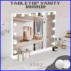 Vanity Mirror with Lights, Hollywood Mirror with 15 Dimmable Bulbs and USB Ch