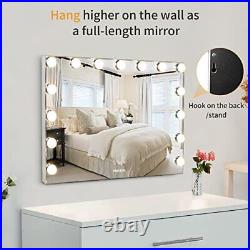 Vanity Mirror with Lights, Makeup Mirror with Anti-Slip Base 15 Dimmable LED