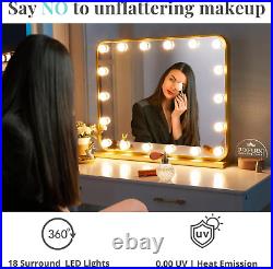 Vanity Mirror with Lights, Makeup Mirror with Lights 18 Dimmable Bulbs, Hollywoo