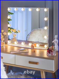 Vanity Mirror with Makeup Lights, Large Hollywood Light up Mirrors With 18 LED Bul
