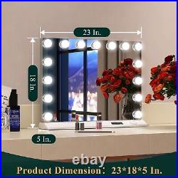 Vanity Table Mirror with Lights Temperatures Output USB-A/C 3 Color Time Module
