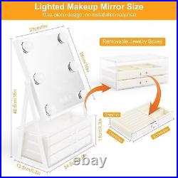 Wobsion Hollywood Vanity Mirror with Lights, Makeup Mirror with Jewelry &Make