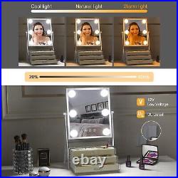 Wobsion Hollywood Vanity Mirror with Lights, Makeup Mirror with Jewelry &Make