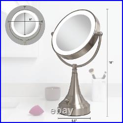 Zadro LED Lighted Makeup Mirrors with 10X/1X Magnification & Cordless, 4 C Battery