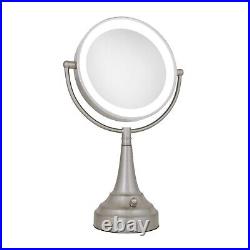 Zadro LED Lighted Makeup Mirrors with 10X/1X Magnification & Cordless, 4 C Battery